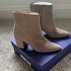Stuart Weitzman Women's Beige Ankle Booties